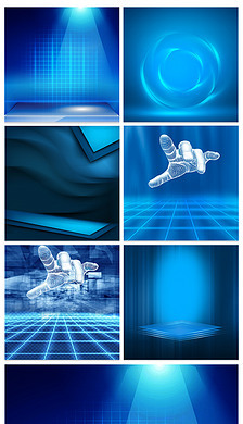 蓝色电子科技背景专题模板-蓝色电子科技背景图片下载